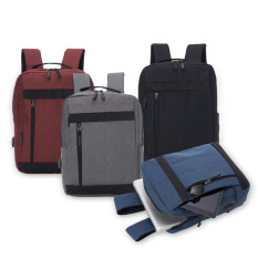 Mochila em Nylon para Notebook USB Personalizado