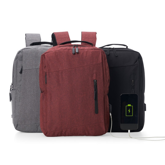 Mochila de Nylon Para Notebook USB Personalizada
