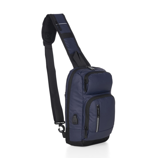 Mochila de Ombro em Couro Sintético USB Personalizada