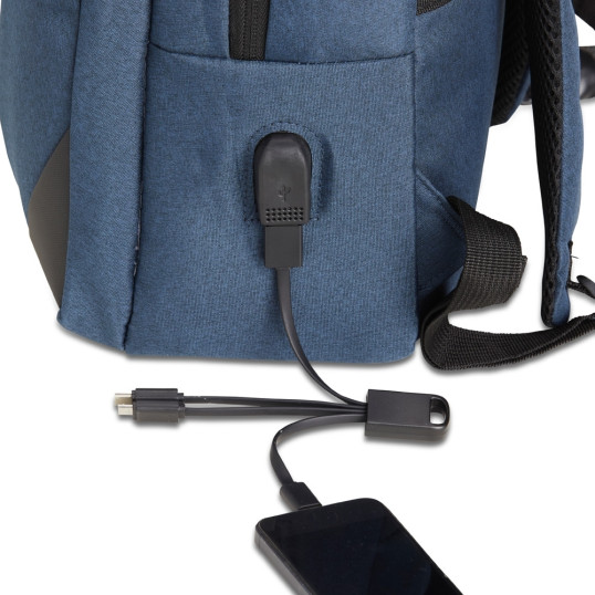 Mochila em Nylon Para Notebook USB Personalizada