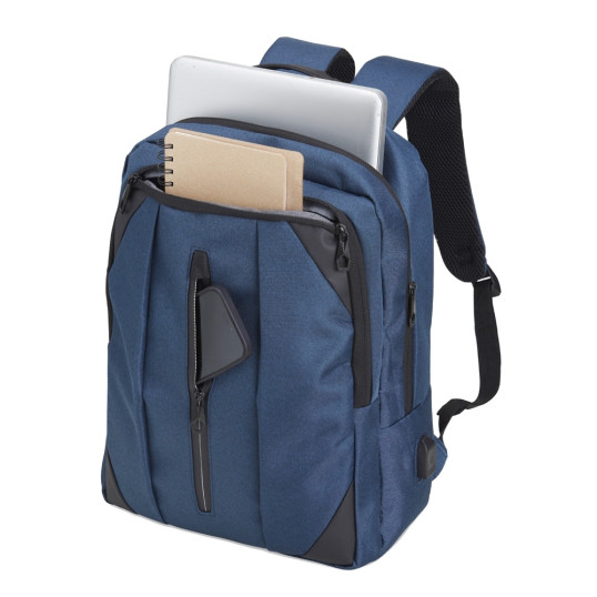 Mochila em Nylon Para Notebook USB Personalizada