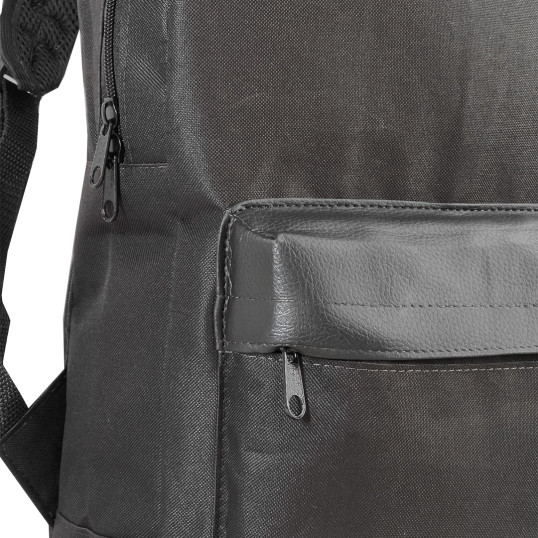 Mochila em Poliéster com Detalhe em Couro Sintético Personalizada