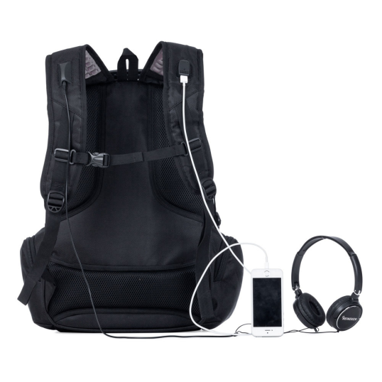 Mochila Executiva em Poliéster Para Notebook USB Personalizada