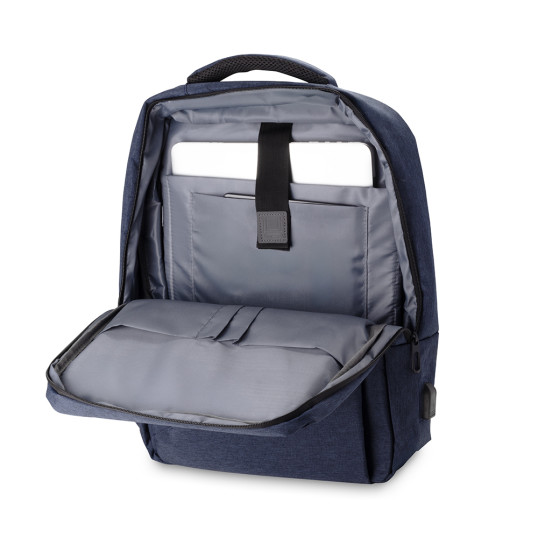 Mochila para Notebook em Poliéster Expansível USB Personalizada
