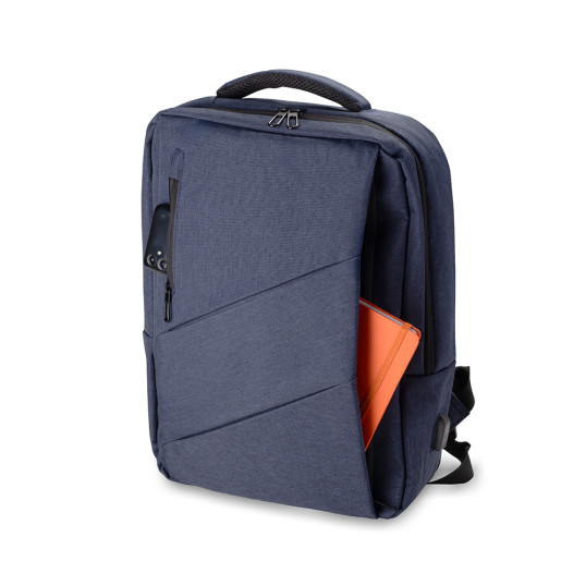 Mochila para Notebook em Poliéster Expansível USB Personalizada