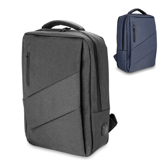 Mochila para Notebook em Poliéster Expansível USB Personalizada