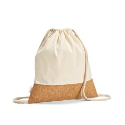 Mochila saco em Algodão e Poliéster Reciclado com base em Cortiça Personalizada