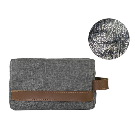 Necessaire Térmica em Oxford com Detalhe em Couro Sintético Personalizado
