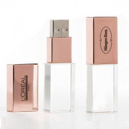 Pen Drive de Vidro Com Tampa Plástica 16GB Personalizado