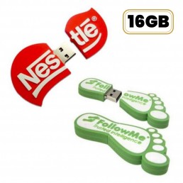 Pen Drive Emborrachado Estilizado 2D 16 GB Personalizado