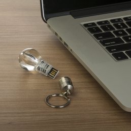 Pen Drive Formato Lâmpada Acrílica 16GB Personalizado