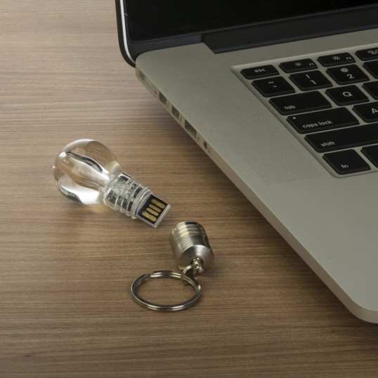 Pen Drive Formato Lâmpada Acrílica 16GB Personalizado