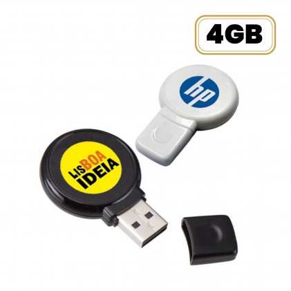 Pen Drive Redondo Plástico 4GB Personalizado