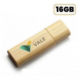 Pen Drive Bambu com Tampa 16 GB Personalizado