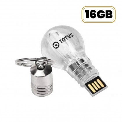 Pen Drive Formato Lâmpada Acrílica 16GB Personalizado