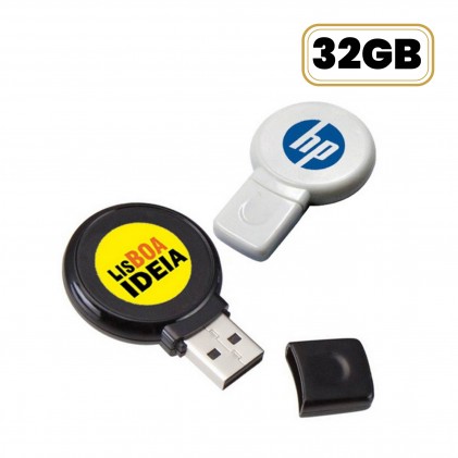 Pen Drive Redondo Plástico 32GB Personalizado