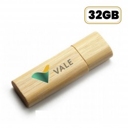 Pen Drive Bambu com Tampa 32 GB Personalizado