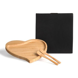 Petisqueira Bambu Coração Personalizada