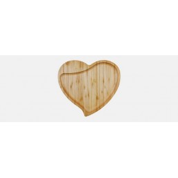 Petisqueira Bambu Ecológico com formato de Coração Personalizada