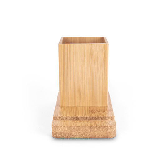 Porta Canetas com Suporte para Celular em Bambu Personalizado