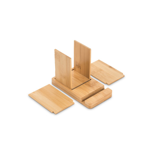Porta Canetas com Suporte para Celular em Bambu Personalizado
