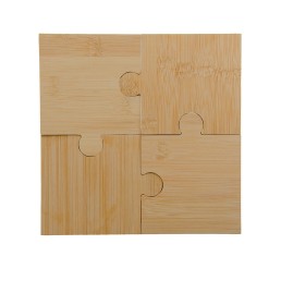 Porta-Copos de Bambu em Formato Quebra-Cabeça Personalizado