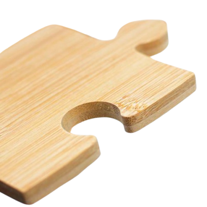 Porta-Copos de Bambu em Formato Quebra-Cabeça Personalizado Porta-Copos de Bambu em Formato Quebra-Cabeça Personalizado
