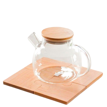 Porta-Copos de Bambu em Formato Quebra-Cabeça Personalizado Porta-Copos de Bambu em Formato Quebra-Cabeça Personalizado