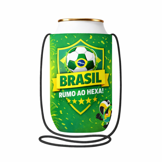 Porta Lata em Neoprene com Cordão Personalizada