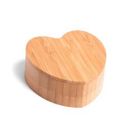 Porta Objetos em Bambu Formato Coração Personalizado