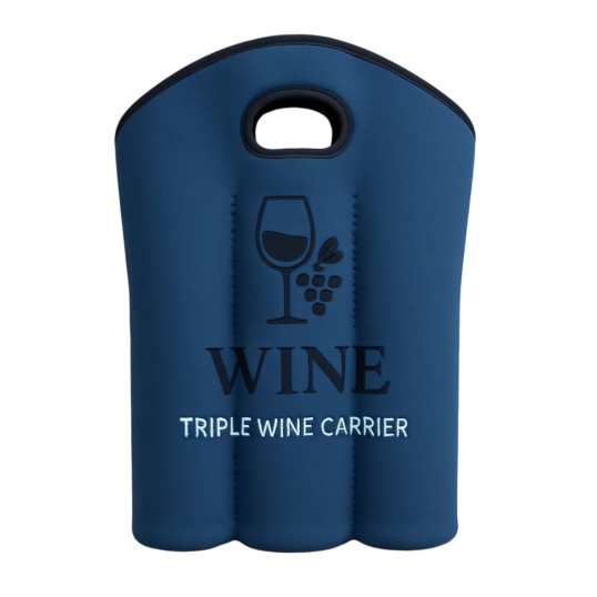Porta Vinho Triplo em Neoprene Personalizado