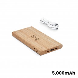 Power Bank em Bambu Wireless Personalizado