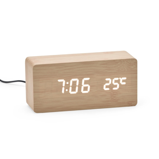 Relógio Despertador de Madeira com Painel LED Personalizada