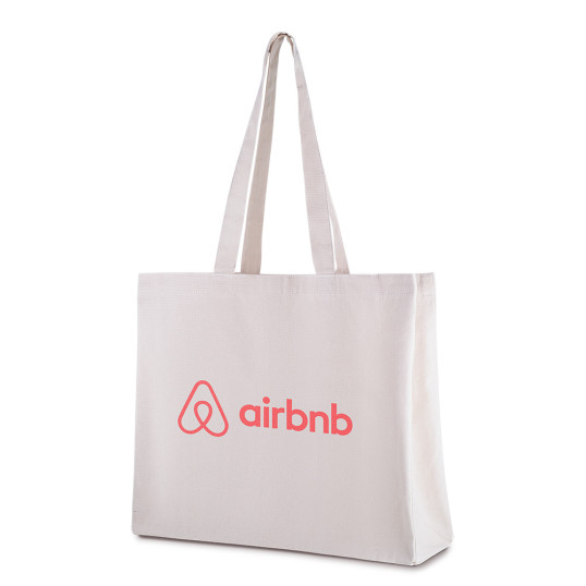 Sacola Em Algodão Cru Com Base Plana Personalizada