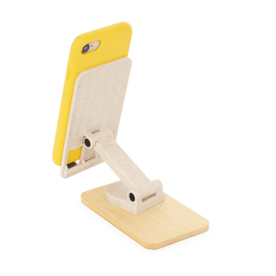 Suporte para Celular Retratil com Base em Bambu Personalizado