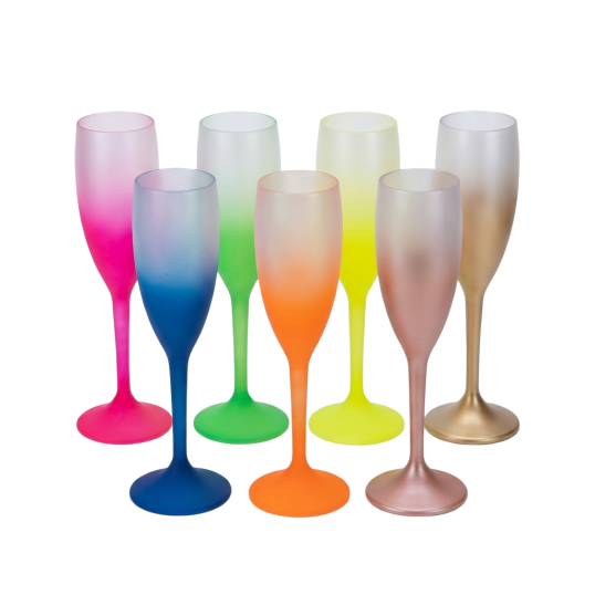 Taça Champagne Plástica Degradê 190 ML Personalizada