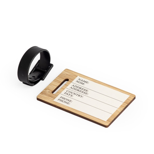 Tag Identificador de Bagagem em Bambu Personalizado